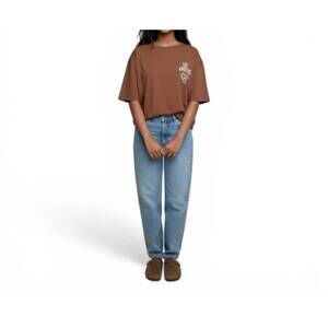 NEW AMBAR la logo relaxed fit t-shirt in brown
